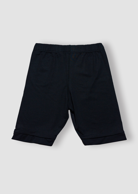 Shorts dobles negros con barra